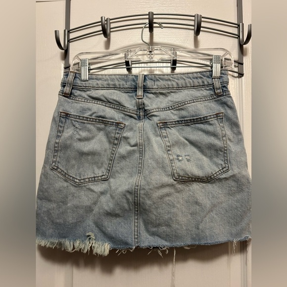 Free People We The Free Denim Skirt Breezy Button Fly, size 27 light wash blue - Picture 5 of 16